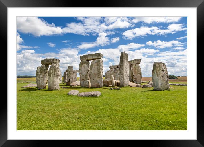 Stonehenge with Cloud Framed Mounted Print by David Hare