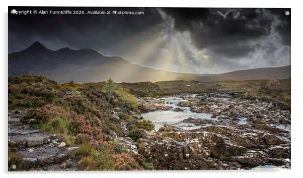 Majestic Stormy Sligachan Acrylic by Alan Tunnicliffe