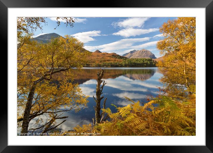 Loch Clair and Liathach in Autumn, Torridon Framed Mounted Print by Barbara Jones