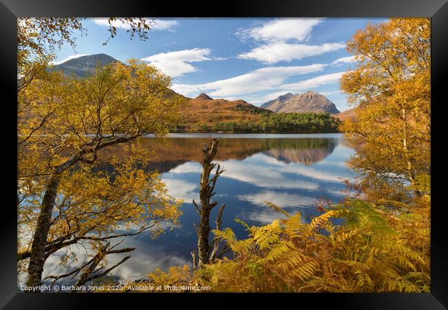 Loch Clair and Liathach in Autumn, Torridon Framed Print by Barbara Jones