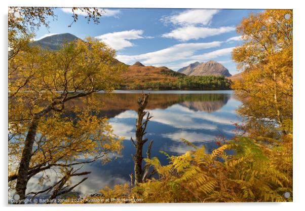 Loch Clair and Liathach in Autumn, Torridon Acrylic by Barbara Jones