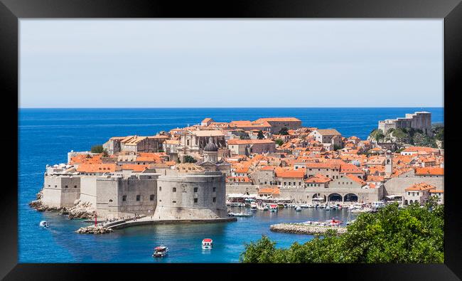 Letterbox crop of Dubrovnik harbour Framed Print by Jason Wells