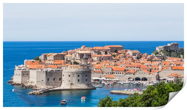 Letterbox crop of Dubrovnik harbour Print by Jason Wells
