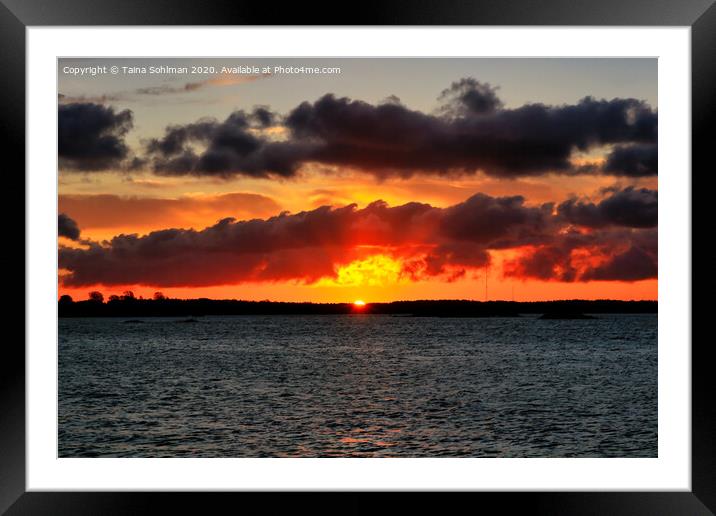 October Sunrise by the Sea Framed Mounted Print by Taina Sohlman