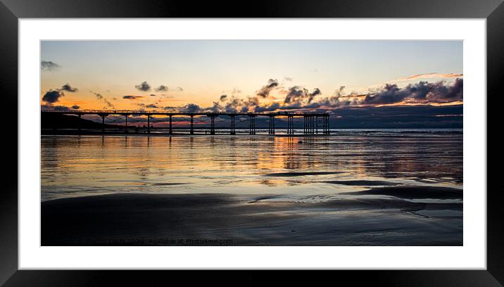 Saltburn Pier at Sunset Framed Mounted Print by Martin Davis