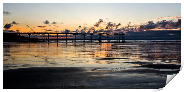 Saltburn Pier at Sunset Print by Martin Davis