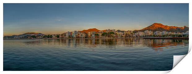 Panoramic view of Puerto Pollensa Print by Perry Johnson