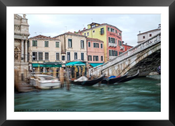 Bridge on the Grand Canal, Venice  Framed Mounted Print by Jean Gill
