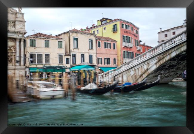 Bridge on the Grand Canal, Venice  Framed Print by Jean Gill