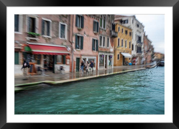 Venice Waterfront Framed Mounted Print by Jean Gill