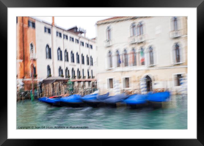Gondolas and Venetian Palaces Framed Mounted Print by Jean Gill