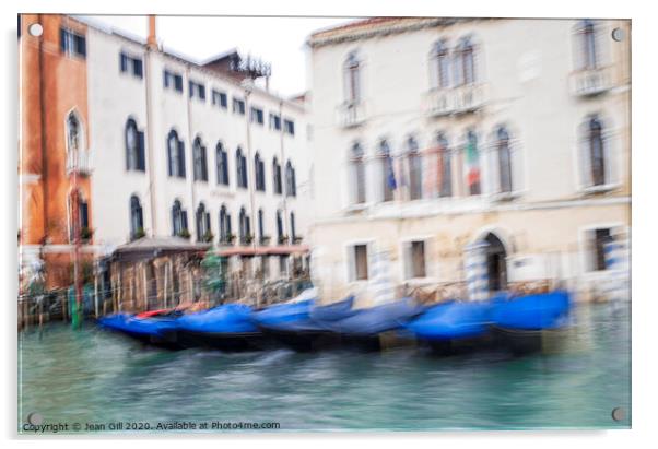 Gondolas and Venetian Palaces Acrylic by Jean Gill