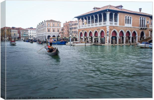 Grand Canal Palaces, Venice Canvas Print by Jean Gill