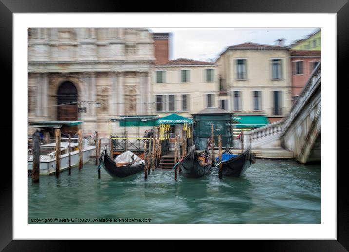 Venice waterfront 3 Framed Mounted Print by Jean Gill