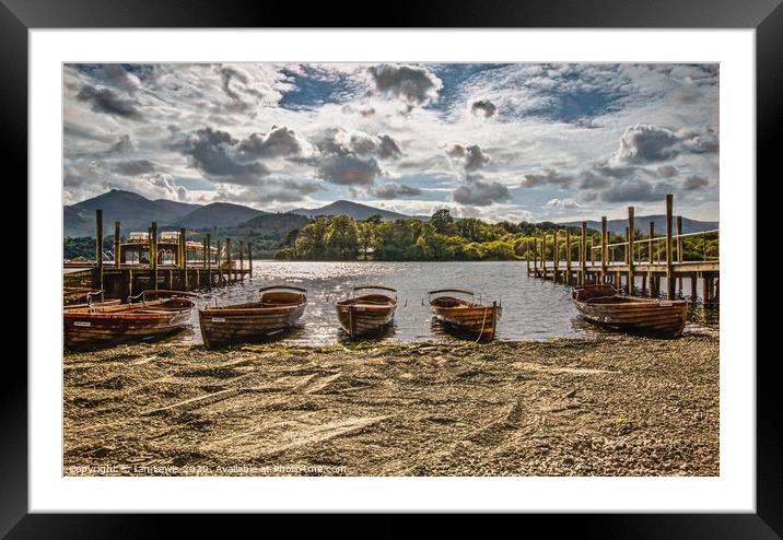 Boats For Hire On Derwentwater Framed Mounted Print by Ian Lewis