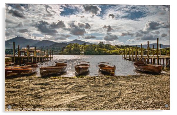 Boats For Hire On Derwentwater Acrylic by Ian Lewis
