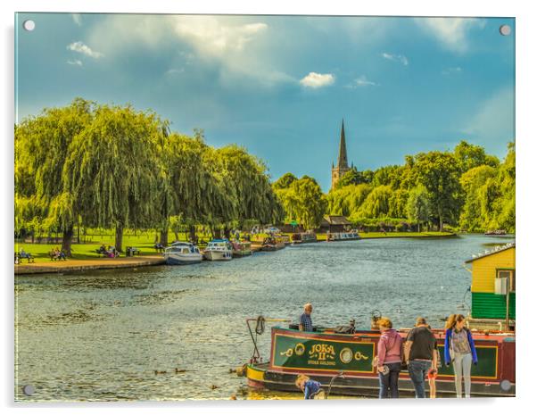 Boat life in Stratford Upon Avon  Acrylic by Ian Stone