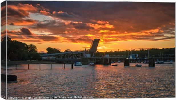 Fishbourne Ferry Terminal Sunset Canvas Print by Wight Landscapes