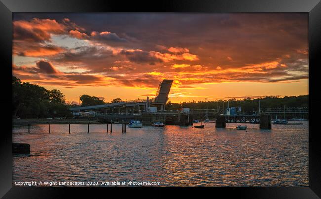 Fishbourne Ferry Terminal Sunset Framed Print by Wight Landscapes