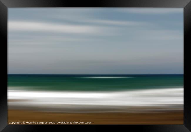 Abstract waves and sand Framed Print by Vicente Sargues