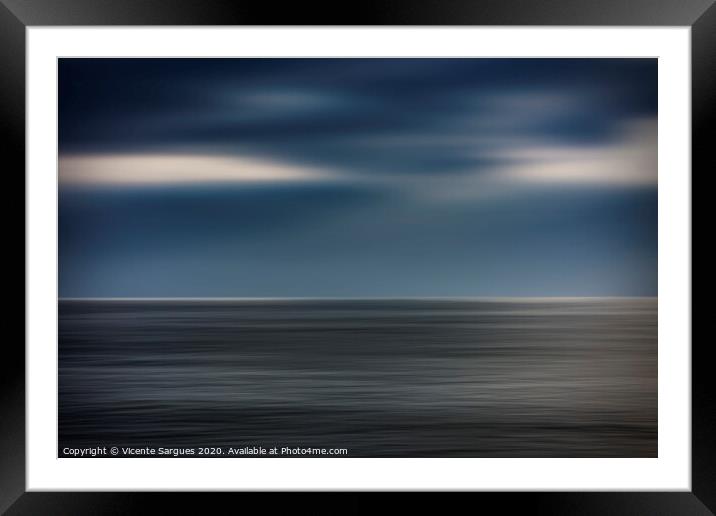 Dusk storm at sea Framed Mounted Print by Vicente Sargues