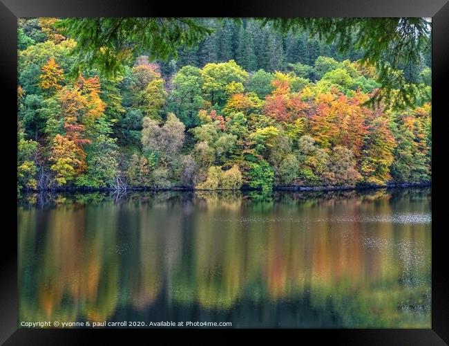 Autumn colours at Loch Drunkie Framed Print by yvonne & paul carroll