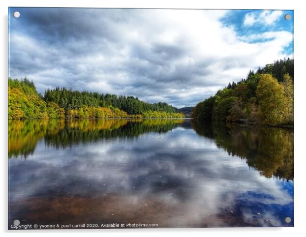 Loch Drunkie Three Lochs Forest Drive Acrylic by yvonne & paul carroll