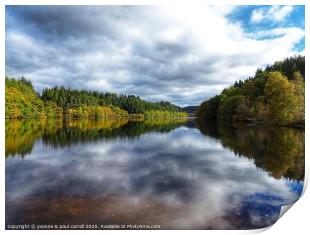 Loch Drunkie Three Lochs Forest Drive Print by yvonne & paul carroll