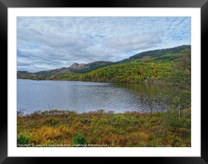 Loch Achray and Ben Ann in Autumn Framed Mounted Print by yvonne & paul carroll