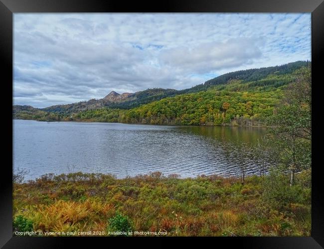 Loch Achray and Ben Ann in Autumn Framed Print by yvonne & paul carroll