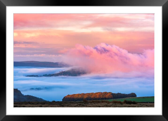 Flowing fog over Eccles Pike Framed Mounted Print by John Finney