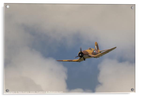 F4u Corsair Fighter Plane Acrylic by Pete Evans