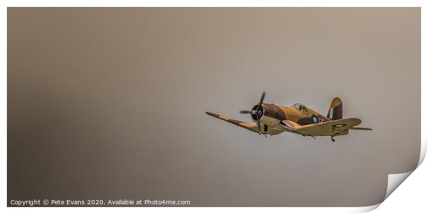 F4u Corsair over Coolum Print by Pete Evans