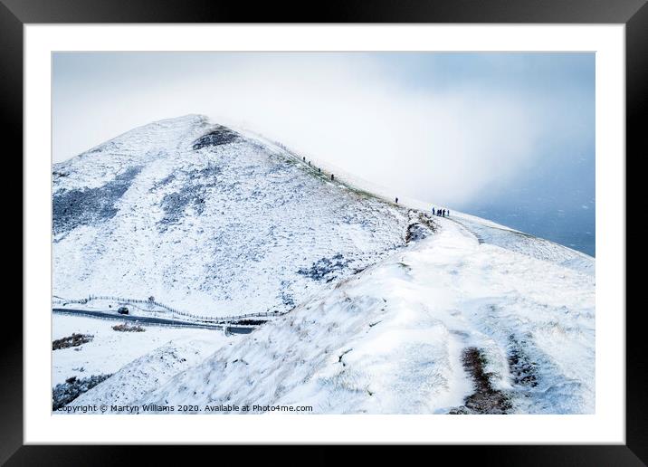 Mam Tor In Winter Snow Framed Mounted Print by Martyn Williams