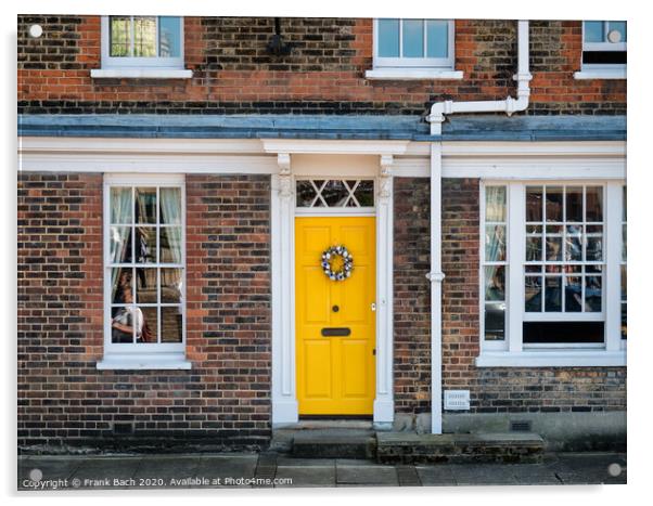 Yellow door with easter eggs in London Acrylic by Frank Bach