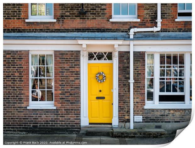 Yellow door with easter eggs in London Print by Frank Bach