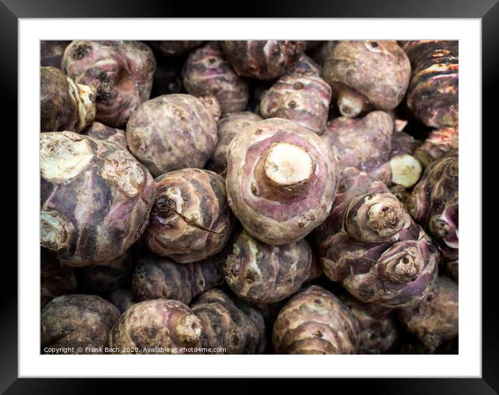 Jerusalem arthichokes ready to cook Framed Mounted Print by Frank Bach