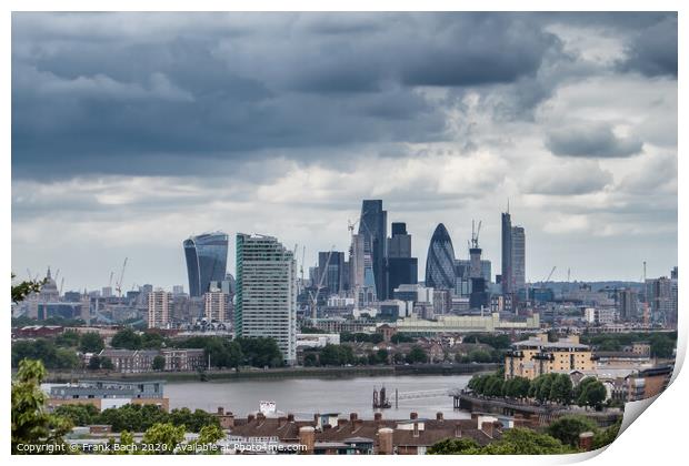 London skyline with the river Thames Print by Frank Bach