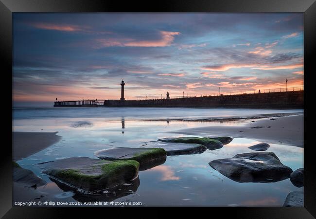Whitby Dawn Framed Print by Phillip Dove LRPS