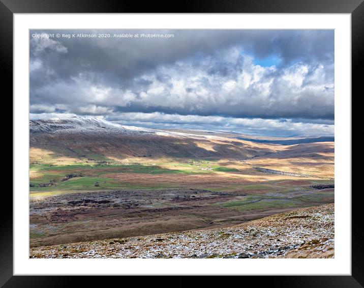 Whernside and Ribblehead Framed Mounted Print by Reg K Atkinson
