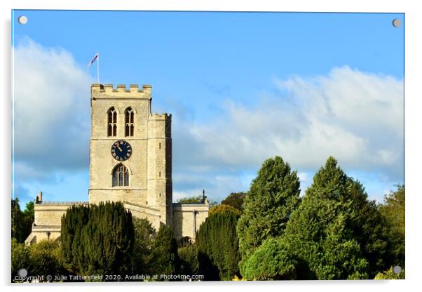St Marys Church Oxfordshire  Acrylic by Julie Tattersfield
