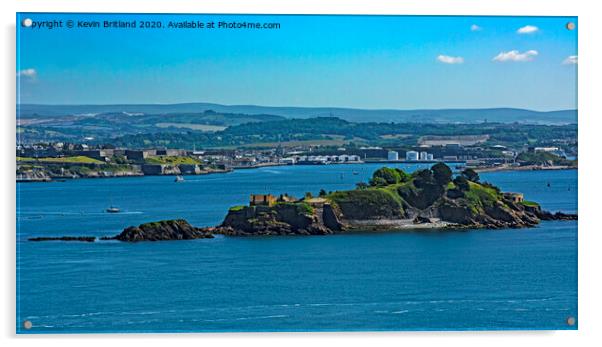 Drakes island plymouth sound Acrylic by Kevin Britland