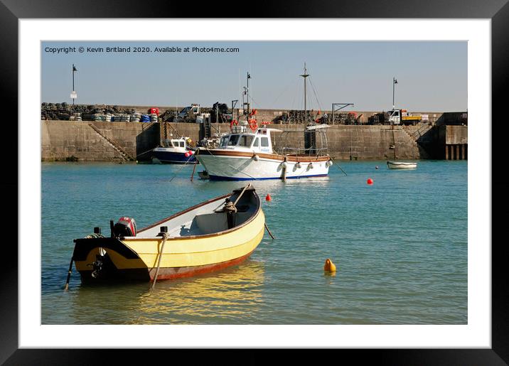 newquay harbour cornwall Framed Mounted Print by Kevin Britland