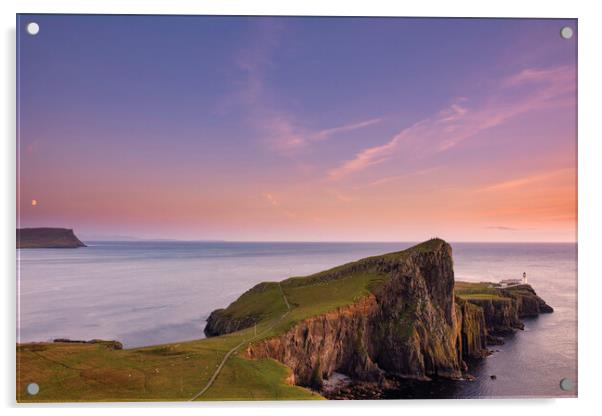 Sunset Neist Point lighthouse Acrylic by Scotland's Scenery