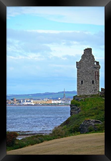 A view of Ayr and Greenan Castle Framed Print by Allan Durward Photography