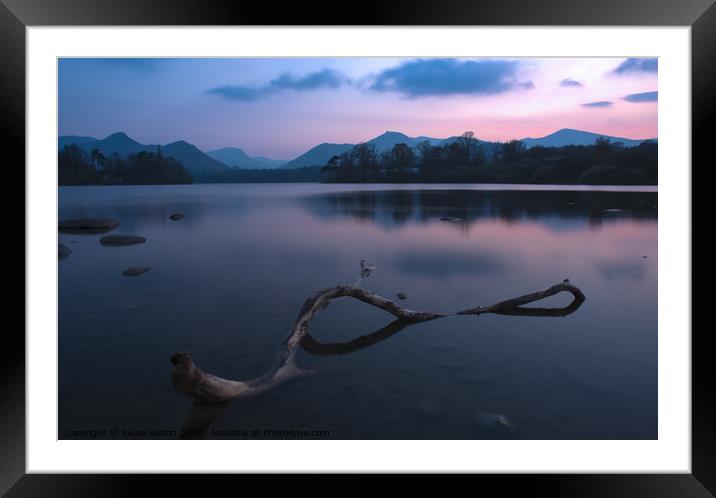 Derwent water Framed Mounted Print by louise wilson