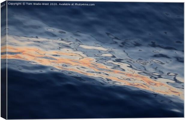 Ripples on a glassy sea at sunset. Canvas Print by Tom Wade-West
