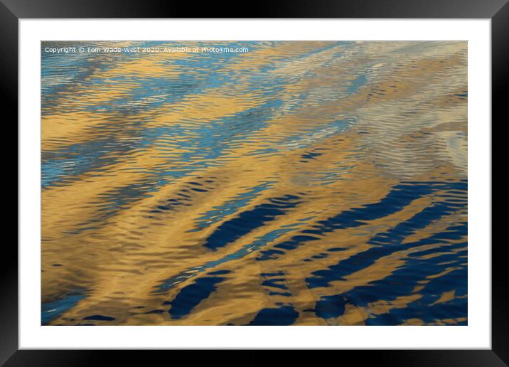 Ripples on a glassy sea at sunset. Framed Mounted Print by Tom Wade-West