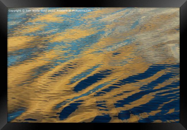 Ripples on a glassy sea at sunset. Framed Print by Tom Wade-West