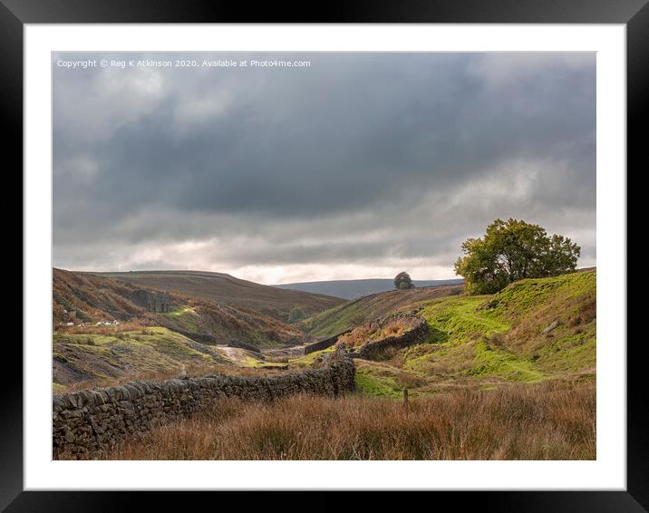 Hebden Fells - Yorkshire Framed Mounted Print by Reg K Atkinson